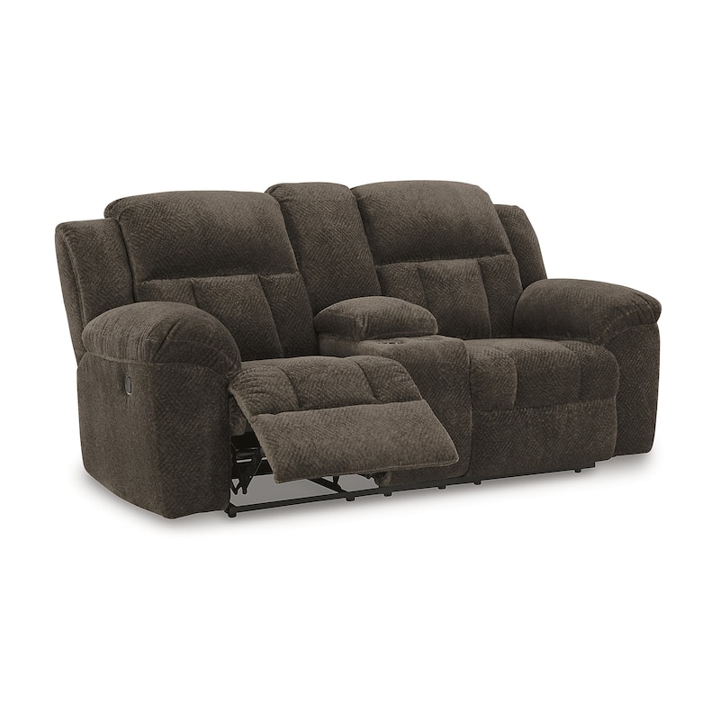 Signature Design by Ashley Frohn Double Reclining Loveseat with Console - 80"W x 40"D x 42"H