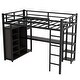 preview thumbnail 3 of 4, Metal Full Loft Bed with Desk,Shelves,Wardrobe