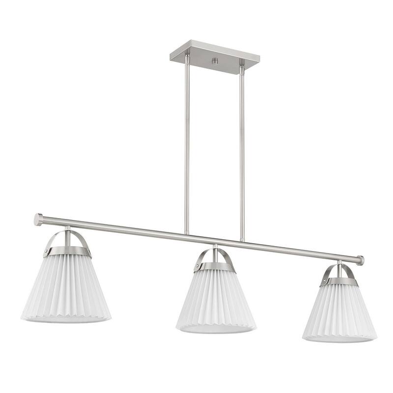 3-Light Linear Chandelier By Trade Winds - Brushed Nickel