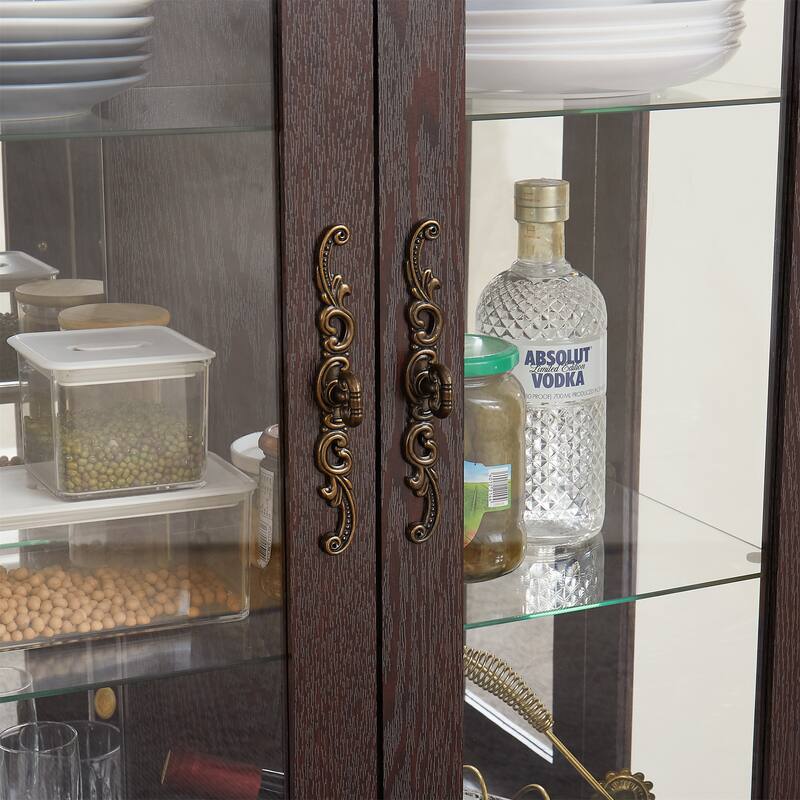 Curio Display Cabinet with Adjustable Glass Shelves