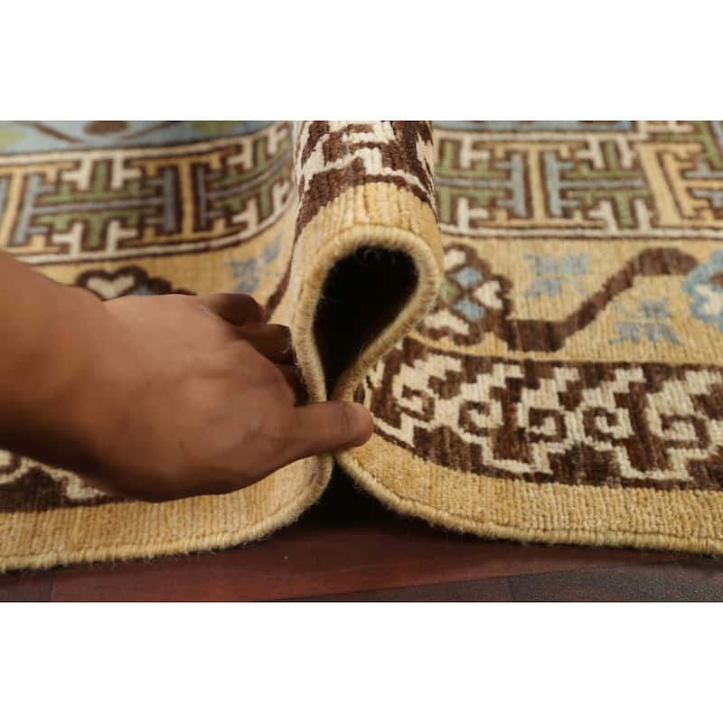 Vegetable Dye Khotan Oriental Wool Area Rug Hand-knotted Office Carpet - 6'4" x 9'4"