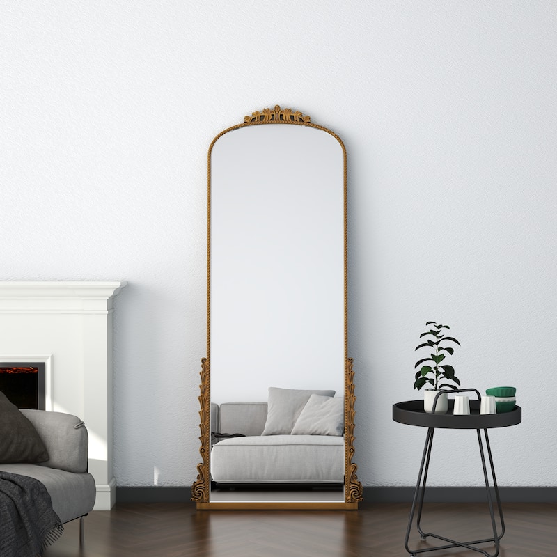 Vintage Gold Ornate Full Length Floor Mirror Baroque Decor