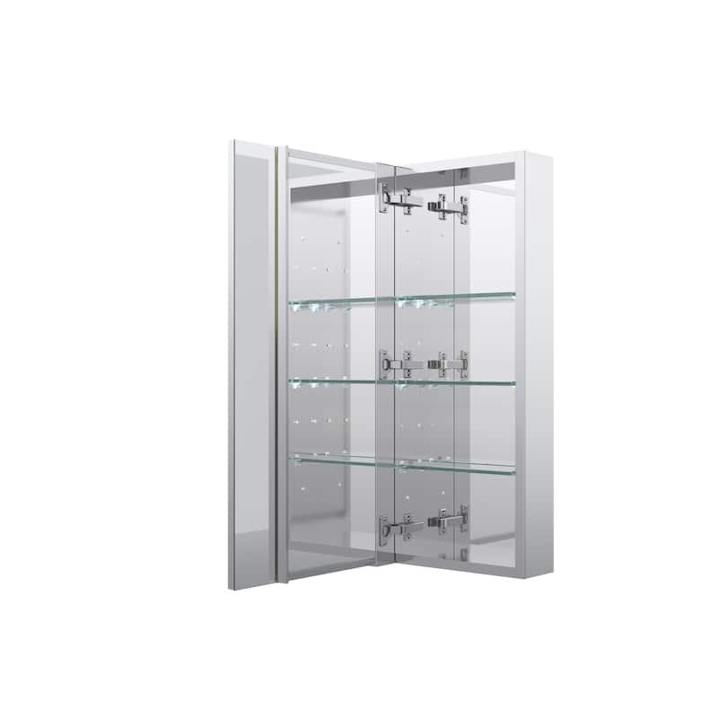 28''W X 30''H Recessed Or Surface Wall Mount Bathroom Medicine Cabinet With Adjustable Glass Shelves