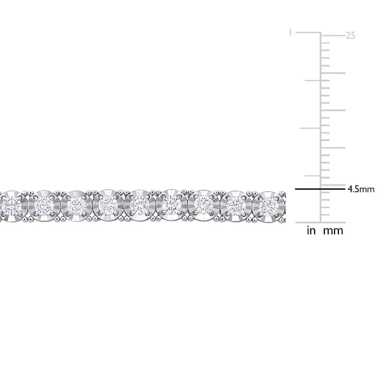 Miadora 14k White Gold Diamond Tennis Bracelet 1 1/3 to 6 1/10ct TDW