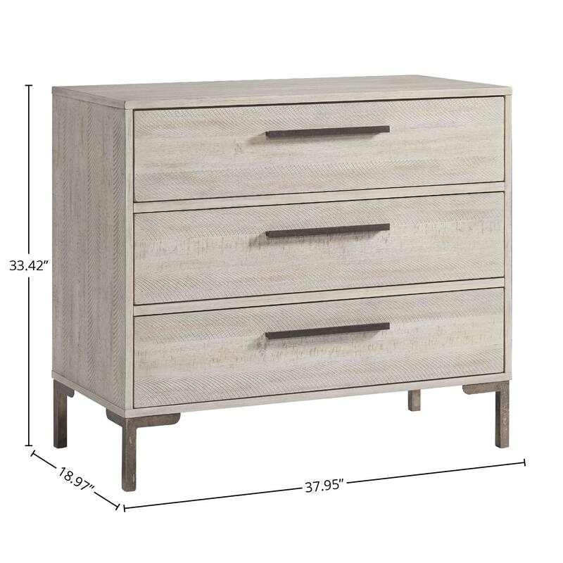 Beck 3-Drawer Modern Wood Dresser, Willow Gray