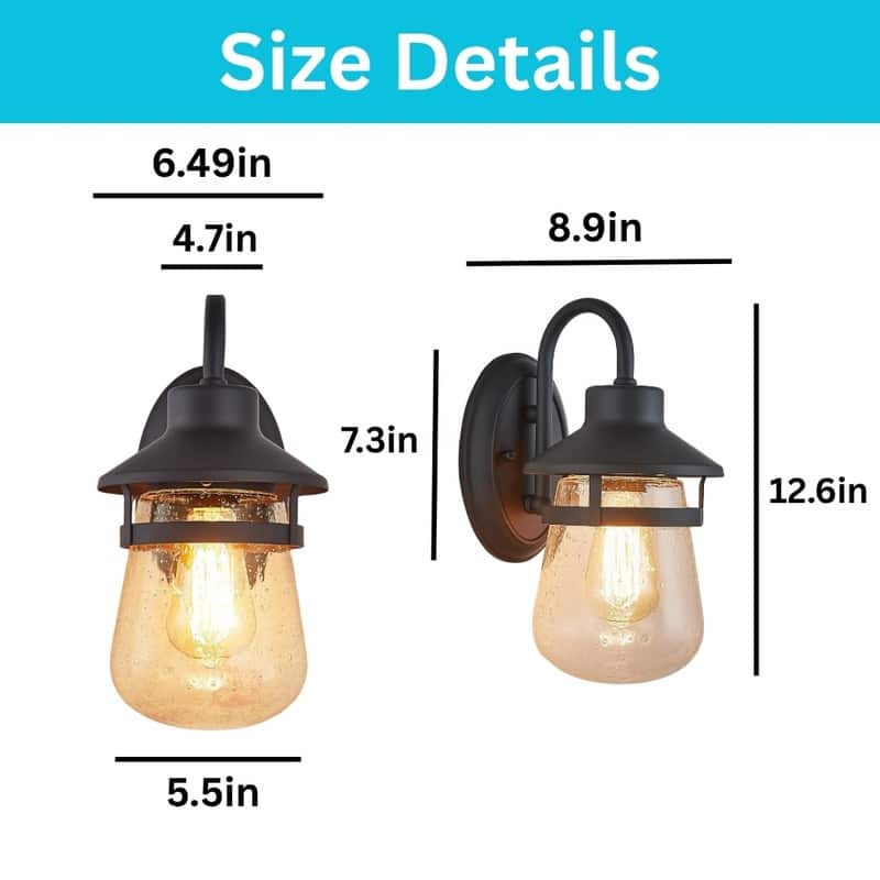 E26 Wall sconce black wall lighting glass, metal wall lamps