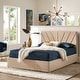 preview thumbnail 2 of 17, Arlert V-Channel Headboard Storage Platform Bed by iNSPIRE Q Modern