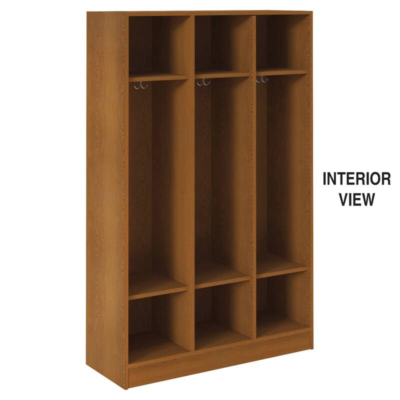 Triple Locker Storage Unit - 72" Tall - Locking Doors & Shelves - Home, School, Gym - 45"D x 18"W