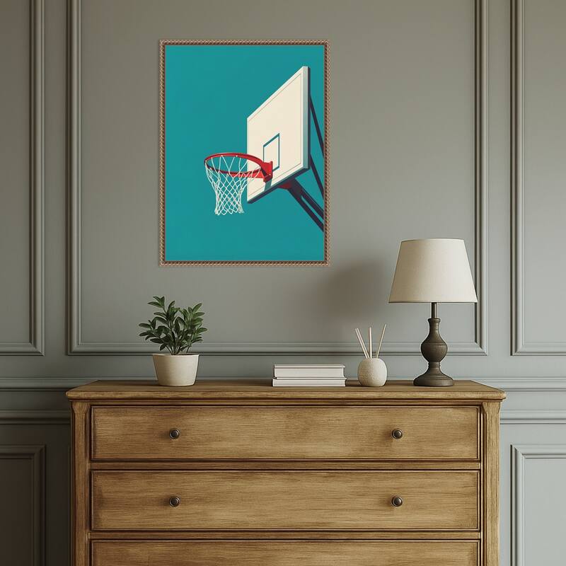 Basketball by Andreas Magnusson Framed Canvas Wall Art Print