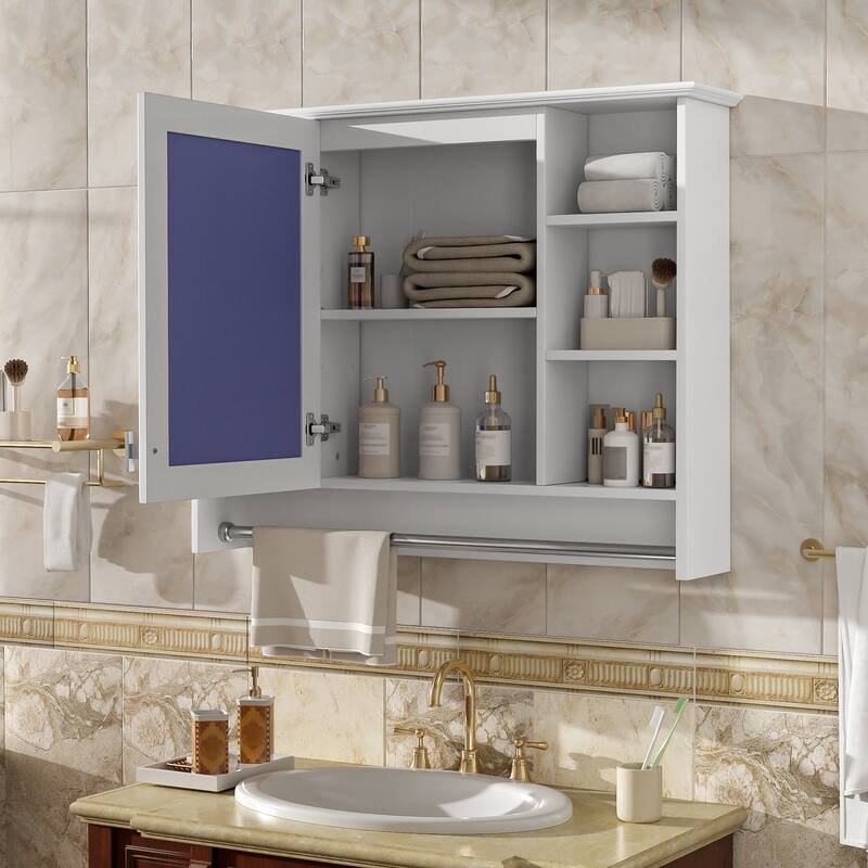 3-in-1 Bathroom Mirror Cabinet, 36-inch Wall Mounted Medicine Cabinet with Adjustable Shelf & Soft Close Door