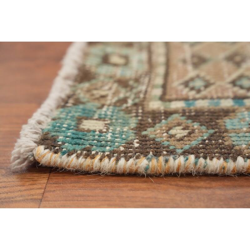 Hand Knotted Oriental 100% Wool Carpet Traditional Geometric Brown Botemir Area Rug - 4' 7'' X 3' 2''