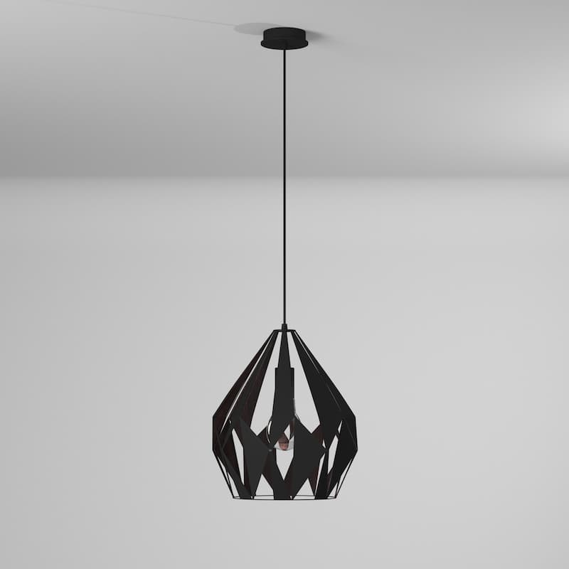 Eglo Carlton 1-light Black and Copper Pendant