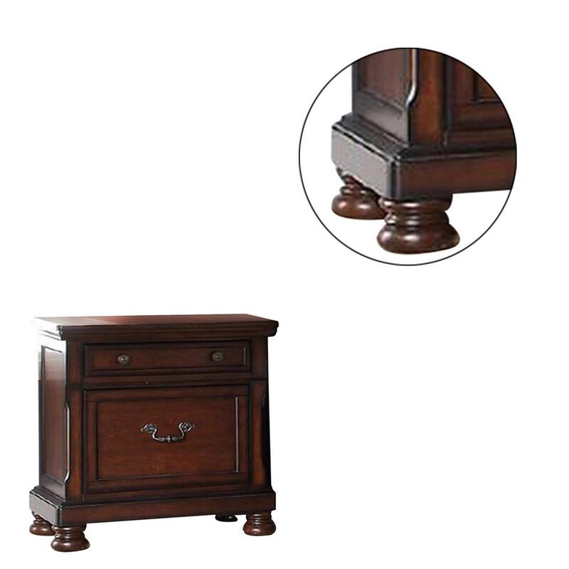 Brown 2 Drawer 18 in. W Nightstand with Sturdy Hardware and Ample Storage