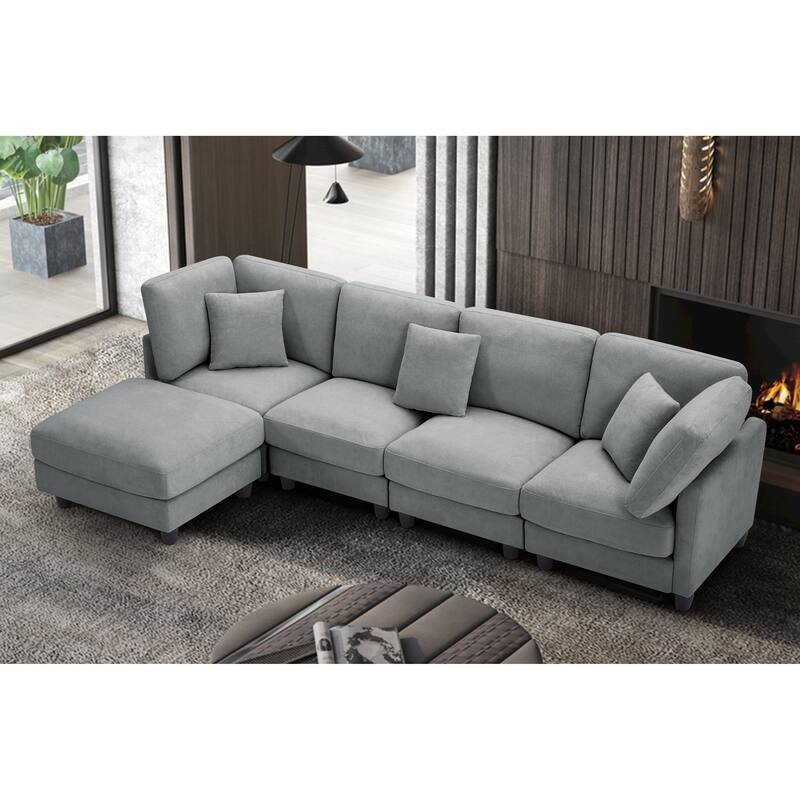 Warenne 7-Piece combination sofa chair, L-Shaped with Cushions