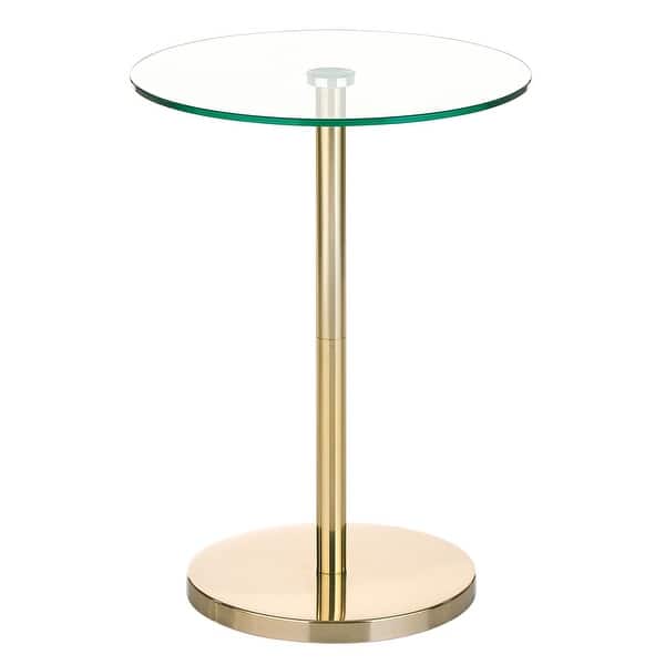 mDesign Metal and Glass Top Round Accent Table Bed Bath & Beyond