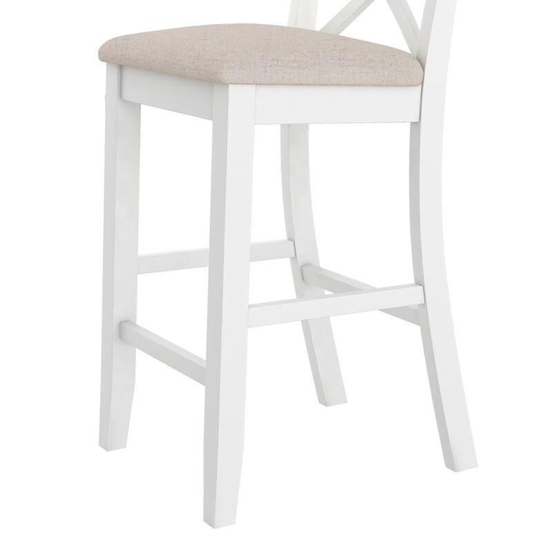 Farmhouse Rectangular Wood Bar Height Dining Set, 3-Piece Kitchen Breakfast Nook with 2 Chairs for Dining Room, Kitchen