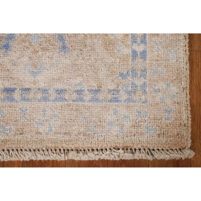 Hand Knotted Oriental 100% Wool Carpet Transitional Geometric Oranges & Rust Oushak Area Rug - 3' 0'' X 2' 0''