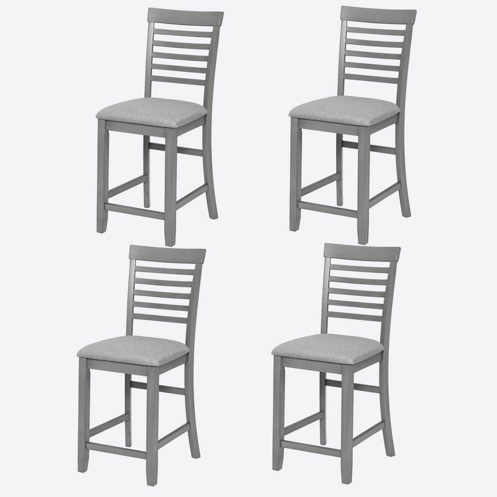 Dining Chairs Only, Wooden Counter Height Chairs Set of 4, Kitchen Chair with Padded Seat, Upholstered Counter Height Chair