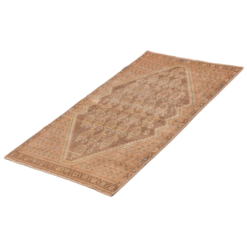 ECARPETGALLERY Hand-knotted Antalya Vintage Brown Wool Rug - 3'6 x 6'1