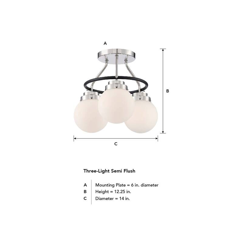 Elle 3 Light Semi Flush - 14