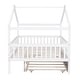 preview thumbnail 34 of 50, Full Size Wooden House Bed With Twin Size Trundle