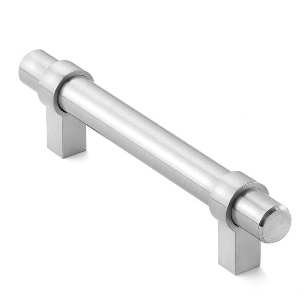 Shop Solid Satin Nickel 3 3 4 Hole Centers Euro Cabinet Pulls Overstock 31114046 10 Pack