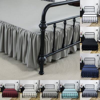 Full 14" Drop Dust Ruffle Microfiber Pleated Bed Skirt