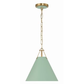 Xavier 1 Light Vibrant Gold and Green Mini Pendant - 12"W x 12"H x 12"D