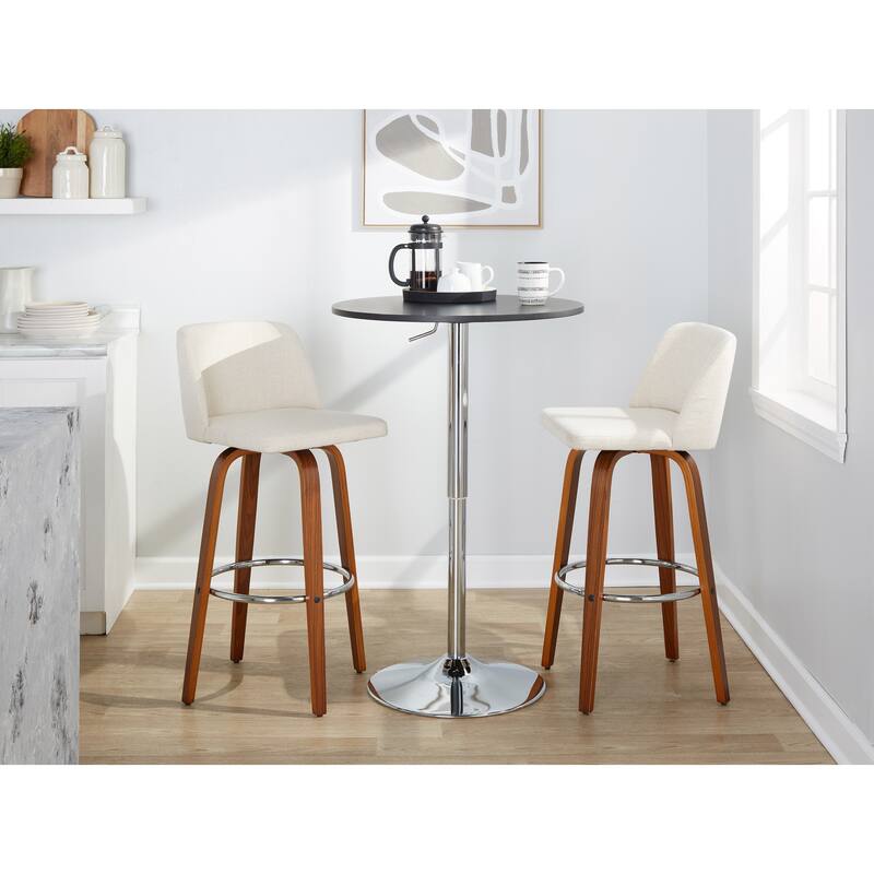 Carson Carrington Vallberga 30" Fixed-Height Bar Stool with Walnut Wood Base (Set of 2)