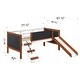 preview thumbnail 5 of 3, Twin Size Solid Wood Loft Bed with Slide and Fence for Kids, Boys and Girls, Bedroom