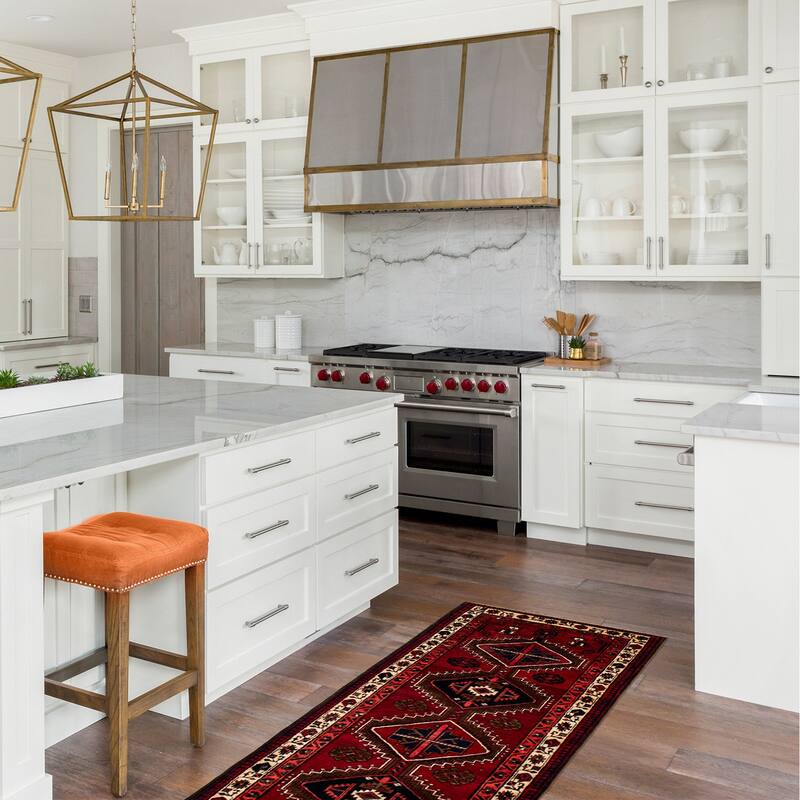 ECARPETGALLERY Hand-knotted Konya Anatolian Red Wool Rug - 3'8 x 11'0