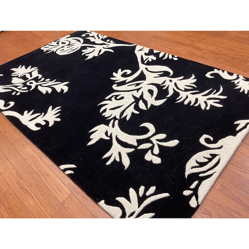 HERAT ORIENTAL Hand-tufted Graphic Flower Wool Rug - 5' x 8'