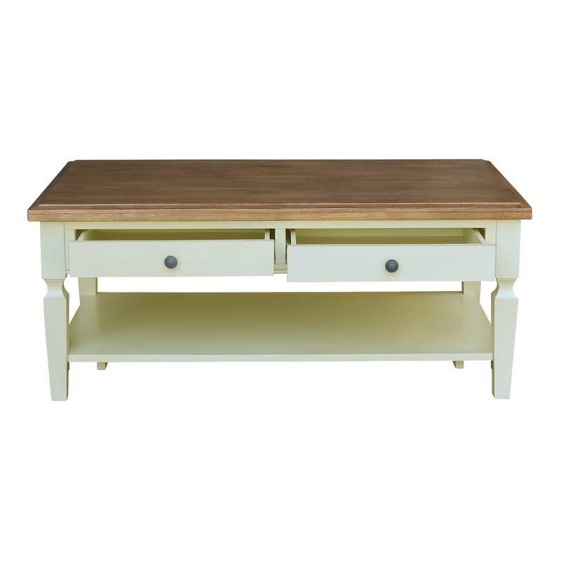 Vista Solid Wood Coffee Table - 48"W x 28"D x 20"H