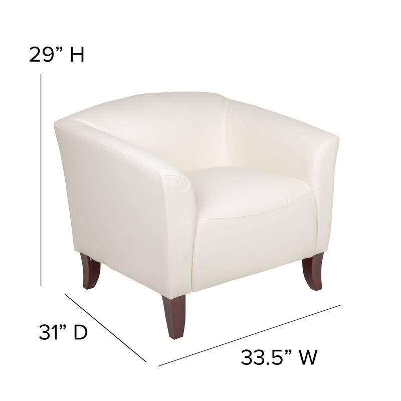 LeatherSoft Chair with Wood Feet - 33.5"W x 31"D x 29"H