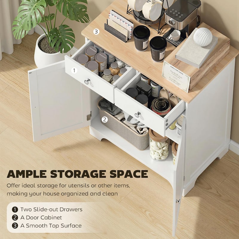 HOMCOM Space-saving Kitchen Buffet Sideboard Pantry