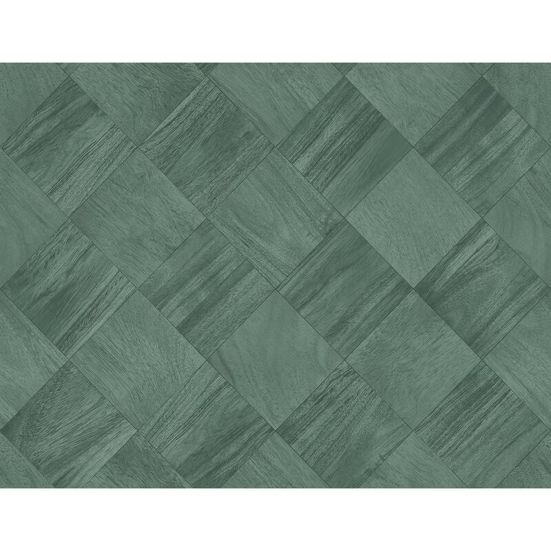 A-Street Prints Thriller Green Wood Tile Wallpaper