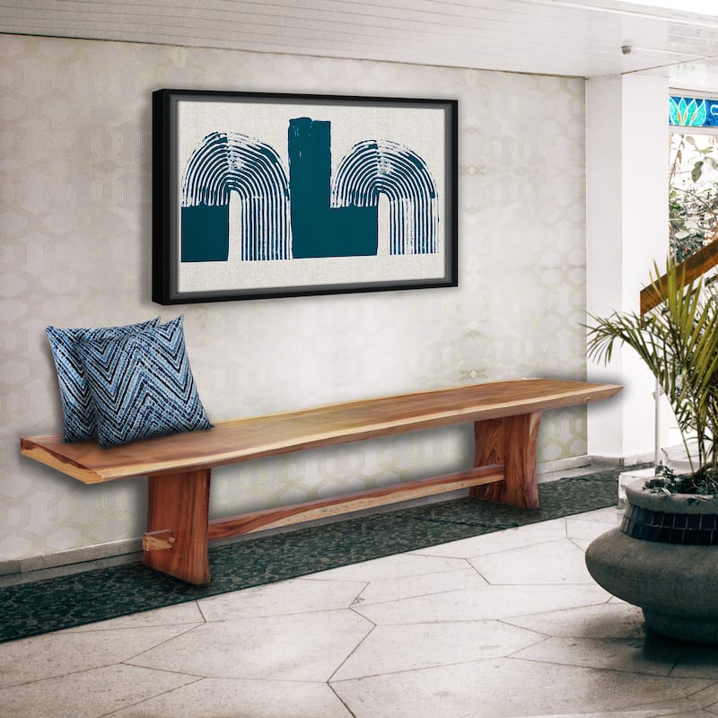 Chic Teak Suar Live Edge Slab Backless Bench approximately 118" long