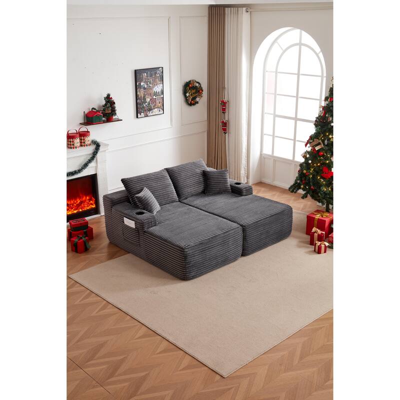 69" Cloud Sectional Couch, L-Shape Chaise with R-Shape Chaise with Deep Seat, and Comfortable 2 Seater Couch