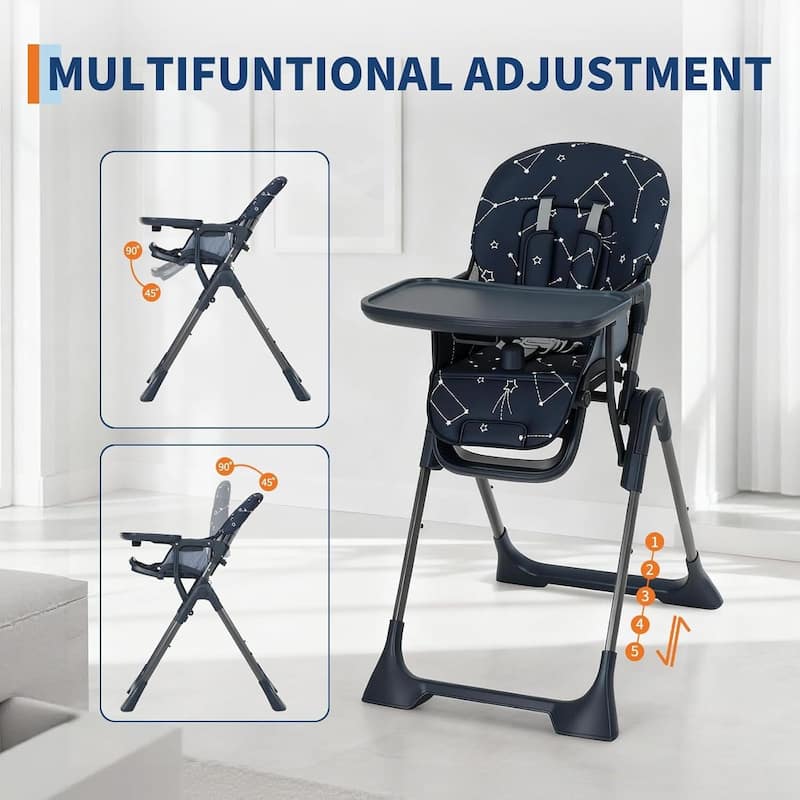 Adjustable Height Foldable Feeding Chairs for Babies and Toddlers