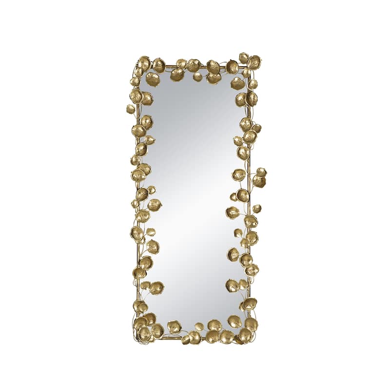 Full Length Mirror with Golden Leaf Accents