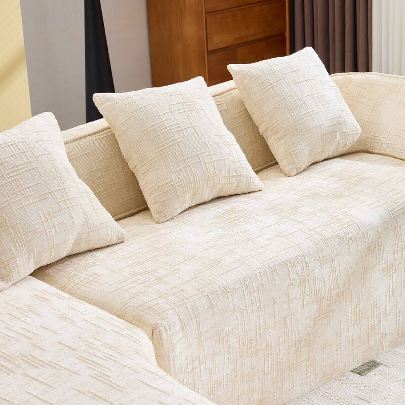 chenille L-shaped compressed sofa