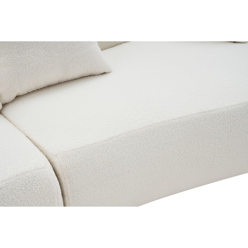 Oversized Sectional Sofa for Living Room, Curved Cloud Couch, Large Luxury Couch Boneless Deep Seat 4-Seater Foam Sofa