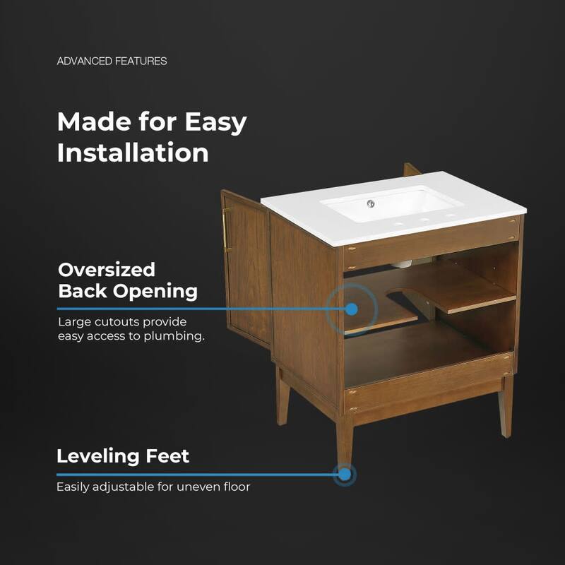 Ove Decors KIRA-30 Kira 30" Free Standing Single Basin Vanity Set with