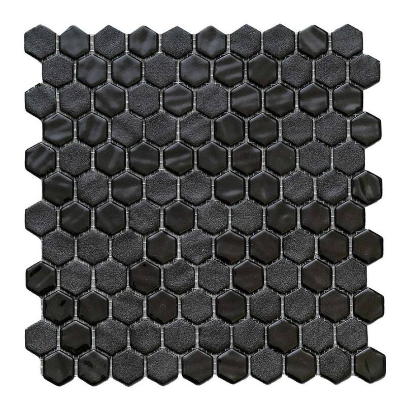 The Tile Life Eterna Hex 1x1 Glass Mosaic Floor & Backsplash Wall Tile