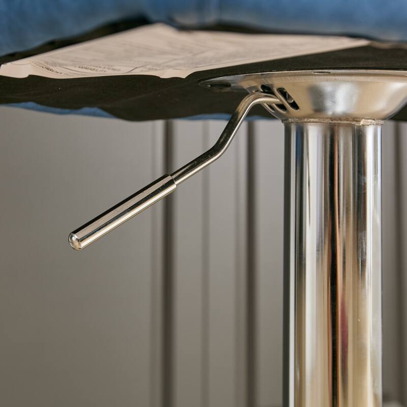 GDF Studio - Riveton Modern PU Upholstered Swivel Bar Stools with Adjustable Height and Tufted Back, Chrome Base (Set of 2)