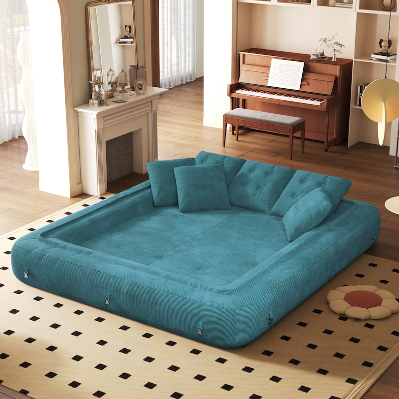 Foldable Corduroy Sleeper Sofa Bed