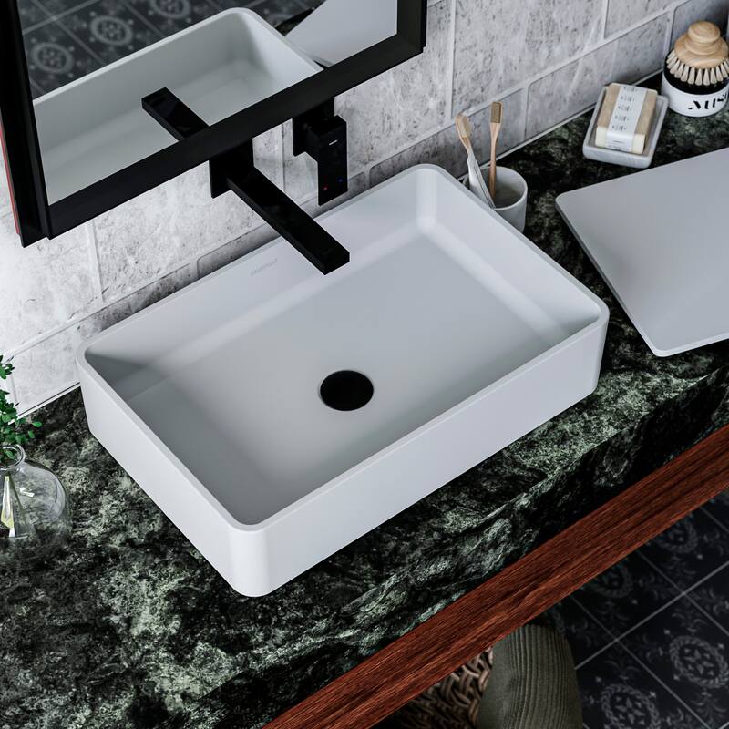 Karran USA QM177 Quattro 21-1/4" Rectangular Acrylic Vessel Bathroom
