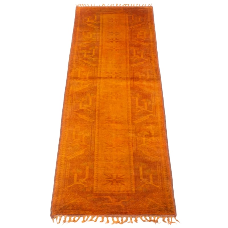 ECARPETGALLERY Hand-knotted Color Transition Burnt Orange Wool Rug - 2'7 x 9'5