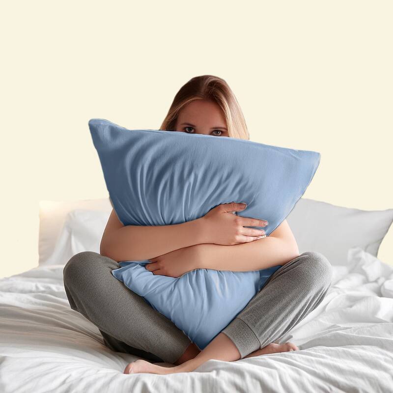 Vellux Solid Jersey Knit Sheet Set - Cotton Blend, Deep Pocket, Ultra Soft