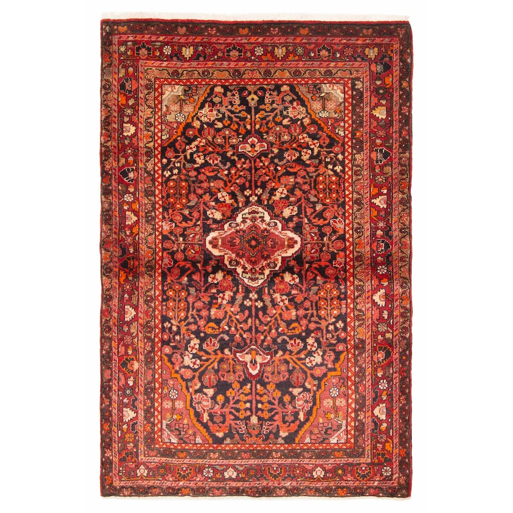 ECARPETGALLERY Hand-knotted Anatolian Vintage Red Wool Rug - 4'6 x 6'9